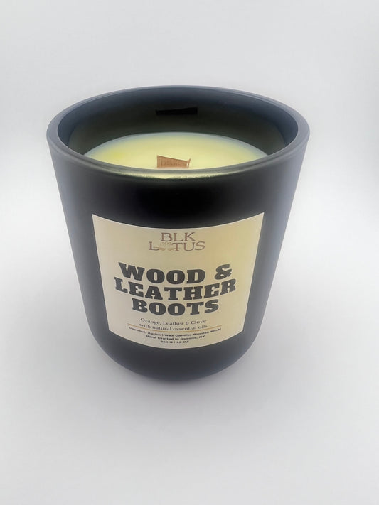 Wood & Leather Boots Candle